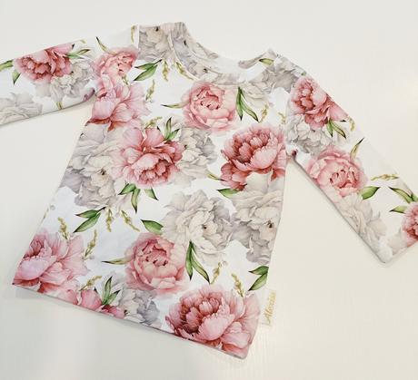 Kvetované tričko s 3/4 rukávom nové, 86