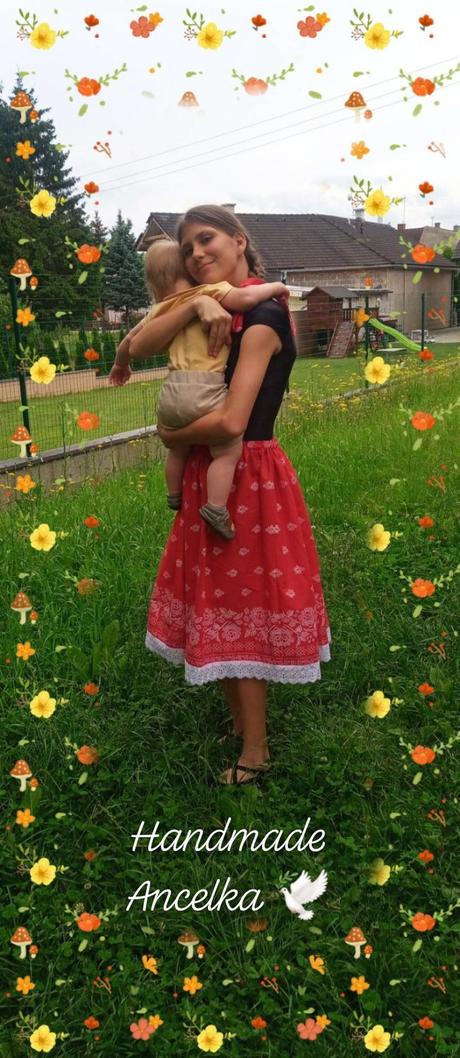 Folk sukienka s bordurou, 50 - xxl