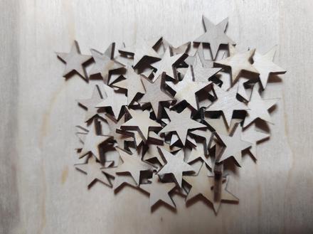Hviezdicky z dreva 1,7cm 50ks, 
