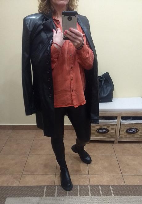 Kožené sako/kabát, s