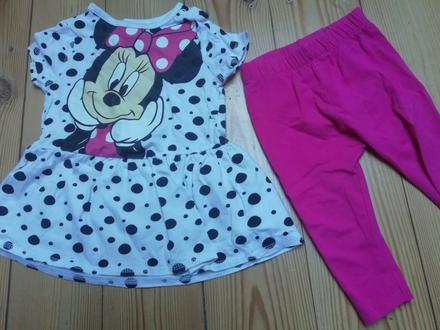 Komplet šaty a legíny minnie, disney,74