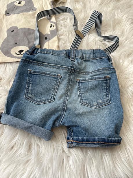 Riflove šortky na traky, h&m,80