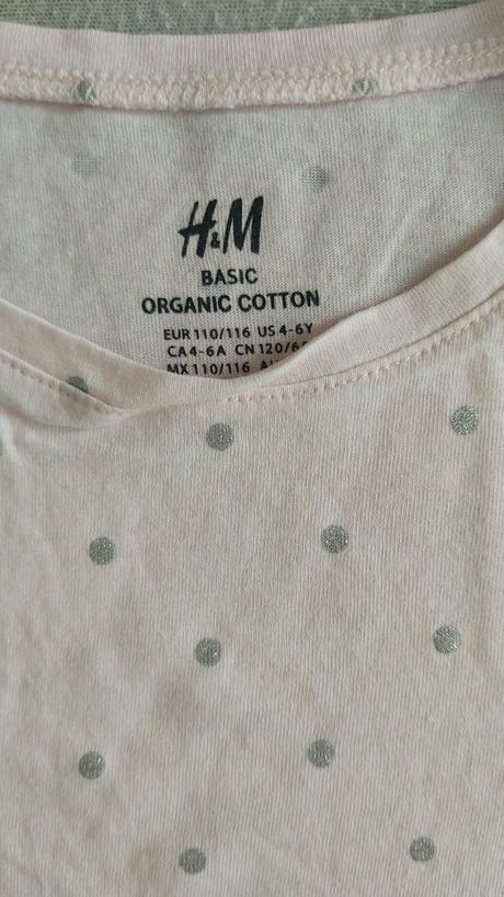 Tričko ligotavé bodky h&m 110/116, h&m,110