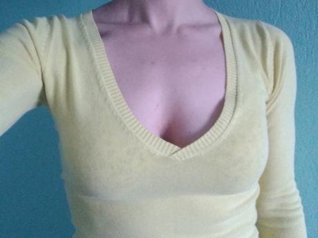 Svetložlté tričko/pulovrik, xs