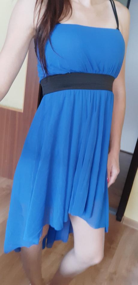 Modré letné šaty, s