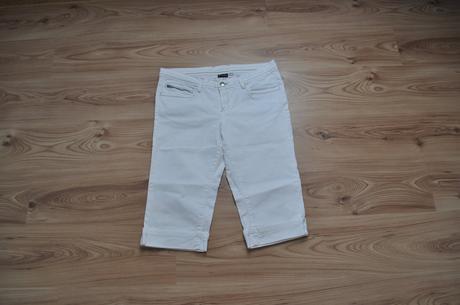 Trištvrťové biele nohavice, 44