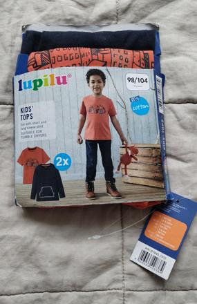 Krátke a dlhé tričko 98/104, lupilu,98