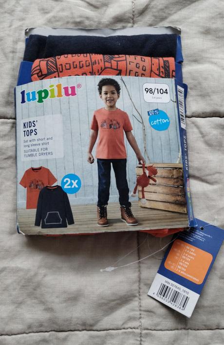 Krátke a dlhé tričko 98/104, lupilu,98