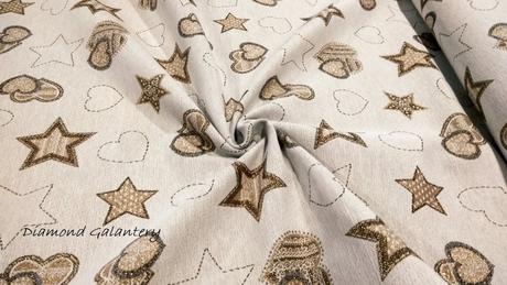 Látka pretkávaná lurexovou niťou - hviezdičky so,