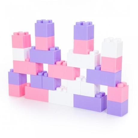 Wader stavebnica veľké kocky xxl 24 ružová,