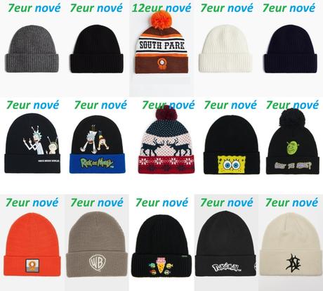 Čiapky, šiltovky, ponožky, ruksaky, trenky, pyžamo, 