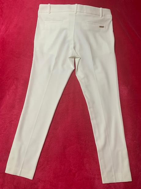 Krémové nohavice s nižším pásom mangano, 40