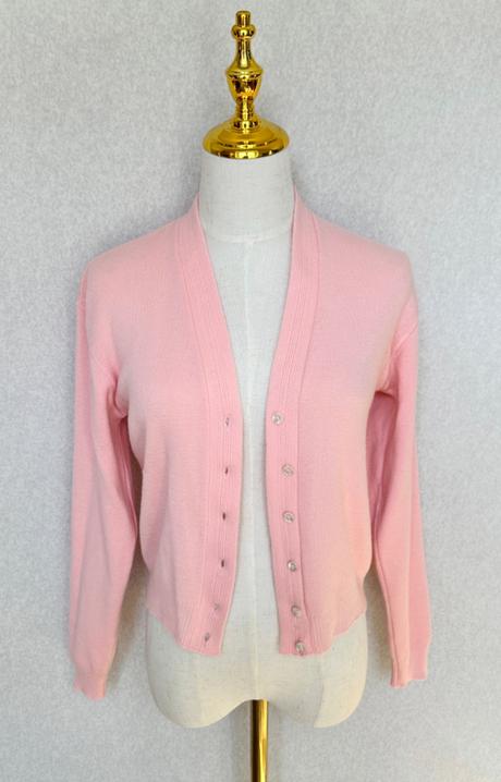 Svetrík v cukríkovej ružovej z botany vlny, xs