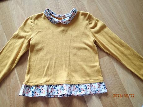 Horčicový svetrík hm, h&m,122