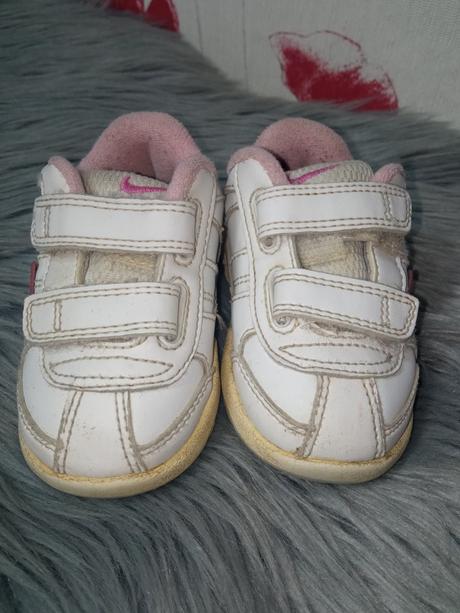 Dievčenské bielo-ružové botasky nike, veľk.19, nike,19