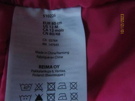 Zimny overal, reima,80