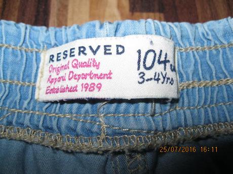 3 ks - kraťasy, reserved,104