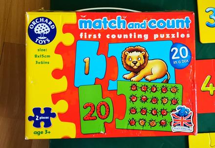 Puzzle - povolania, dopravné prostriedky a čísla, 