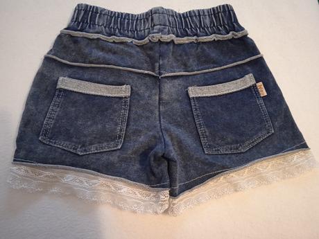 Riflové šortky s čipkou, veľ.116, 116