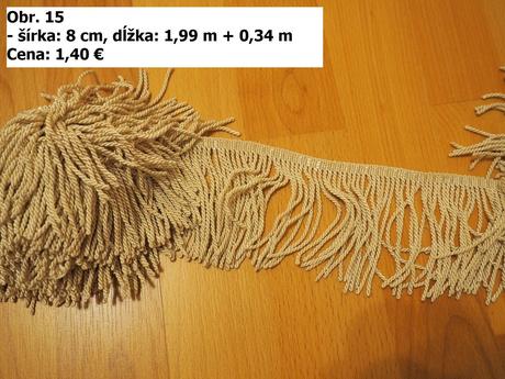 Krajky, lemovky, stuhy a strapce, 