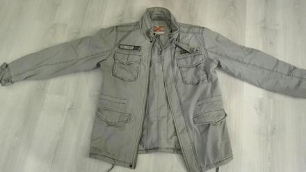 Pánsky kabát/bunda sivo-bledo olivový-vel.m, m