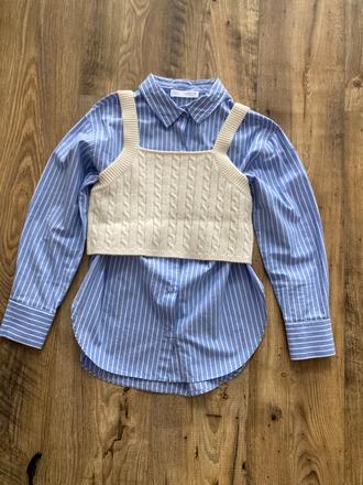 Dievčenská košeľa s vestou, zara,152