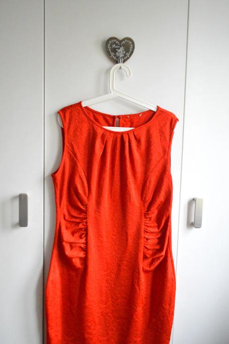 Vintage senzačné červené dámske šaty 42, xl