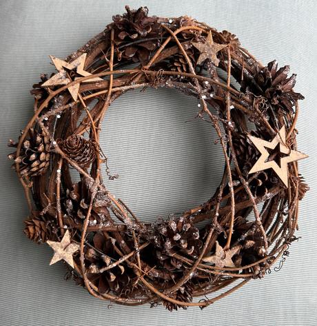 Prírodný veniec(handmade) + strieborná 3d, 