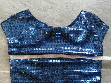 Flitrové pružné šaty asos, vm, kráľovská modrá, m