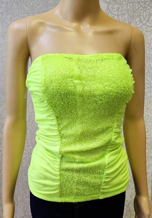 Neónový top s flitrami, m