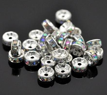 Rondelka so štrasom 8 mm - multicolor, 