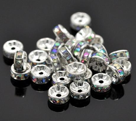 Rondelka so štrasom 8 mm - multicolor, 