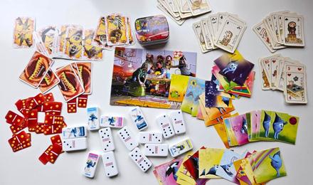 Mini pexeso, puzzle a domino, 6 hier,