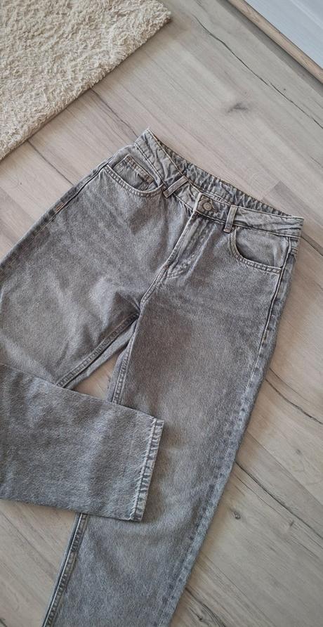 Sivé mom jeans, 34