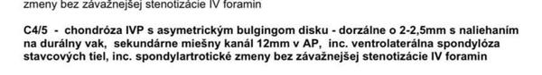 Chondróza IVP C4/C5 a tlak na durálny vak