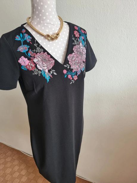 Čierne elastické šaty women 38, 38