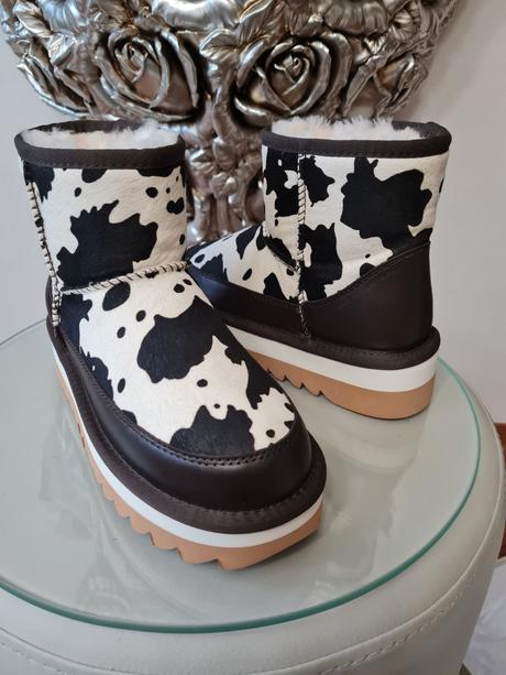 Kožené cizmy s pravou ovcou kozusinou, 36 / 37