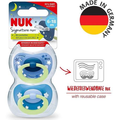 Nuk silikónový cumlík signature night hviezdy 2ks,, nuk