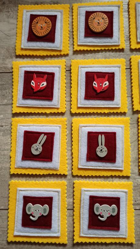 Látkové pexeso so zvieratkami - filc,