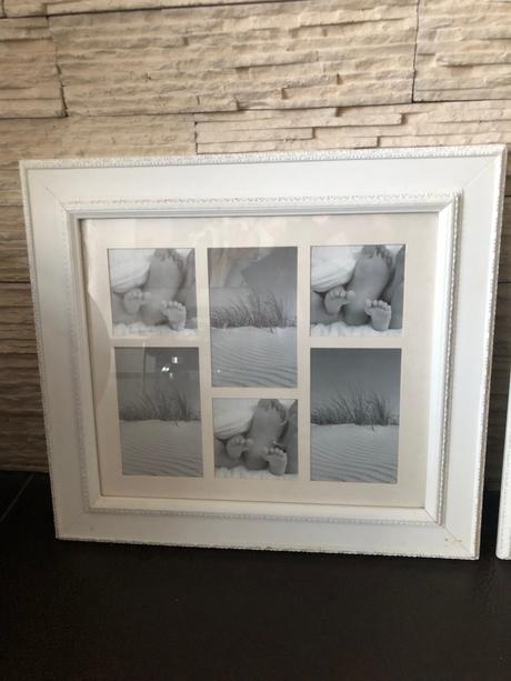 Biely zdobený provance veľký rám na fotky 2ks, 