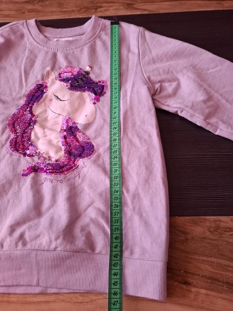Tenká mikina s flitrami jednorožec, sinsay,128