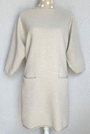 Vlnené šaty / tunika v smotanovej bielej, 38