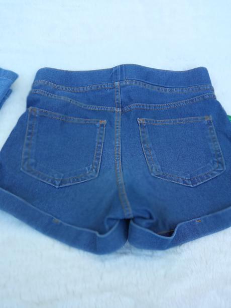 Riflové šortky+ 3/4-ťáky, h&m,146