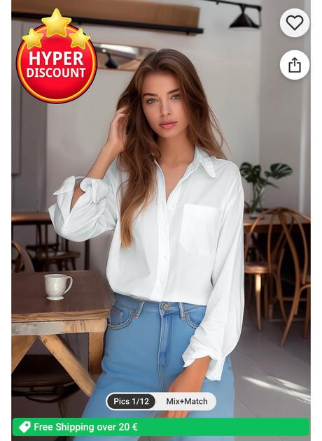 Oversize biela košeľa, l