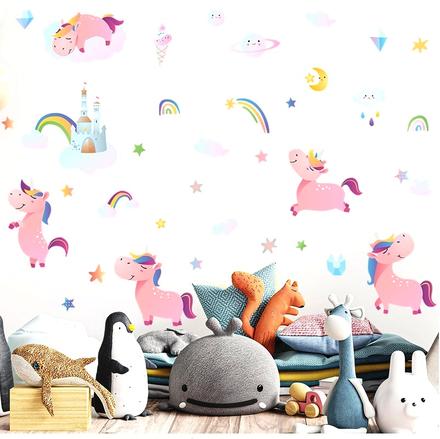 Nálepka na stenu - crazy unicorn, 