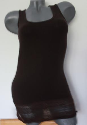 Predlzene tricko s cipkou, s