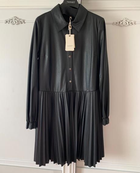 Dizajnérske koženkové šaty twinset č.158-170,16 r., twinset,164
