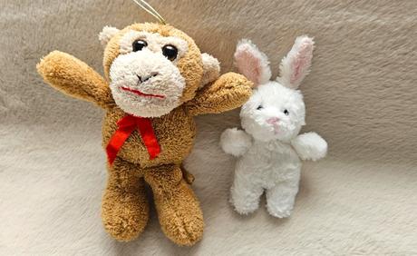 Plyšová hračka opica a zajačik, 