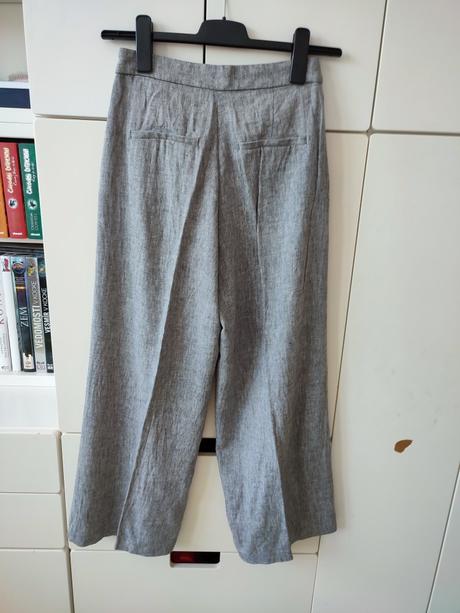 Široké ľanové nohavice 36/38, h&m,36
