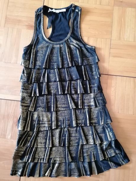 Čierno zlatý top alebo šaty tally weijl, tally weijl,xs